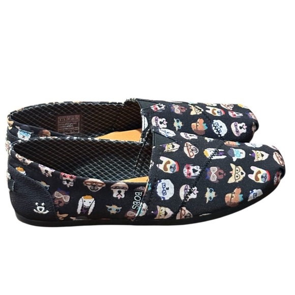 Skechers Bobs Plush Pup Smarts Dog Print Slip On Flats Shoes Size 9 - Picture 3 of 6